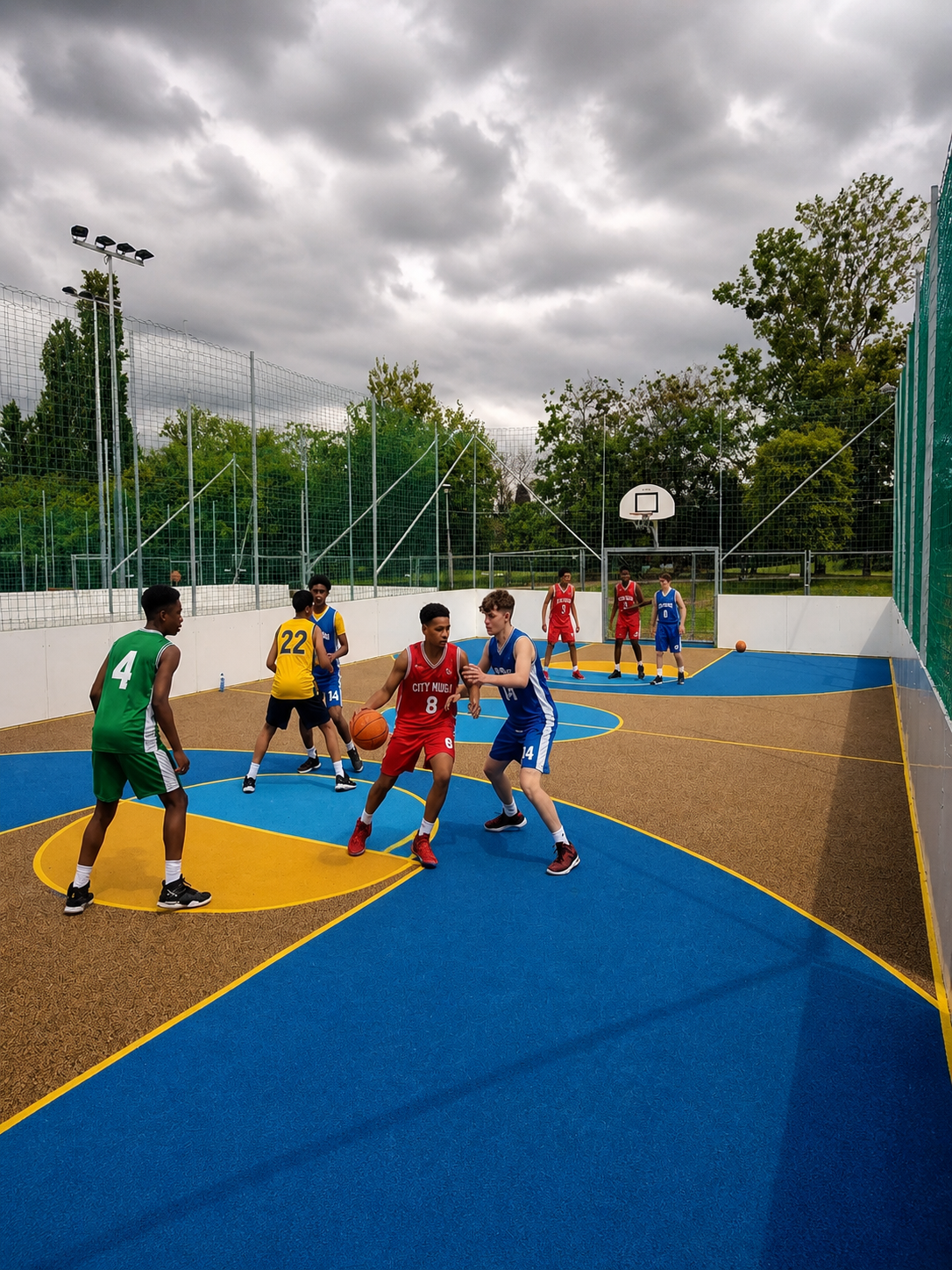 EPDM and TPV rubber flooring for multi-purpose sports courts